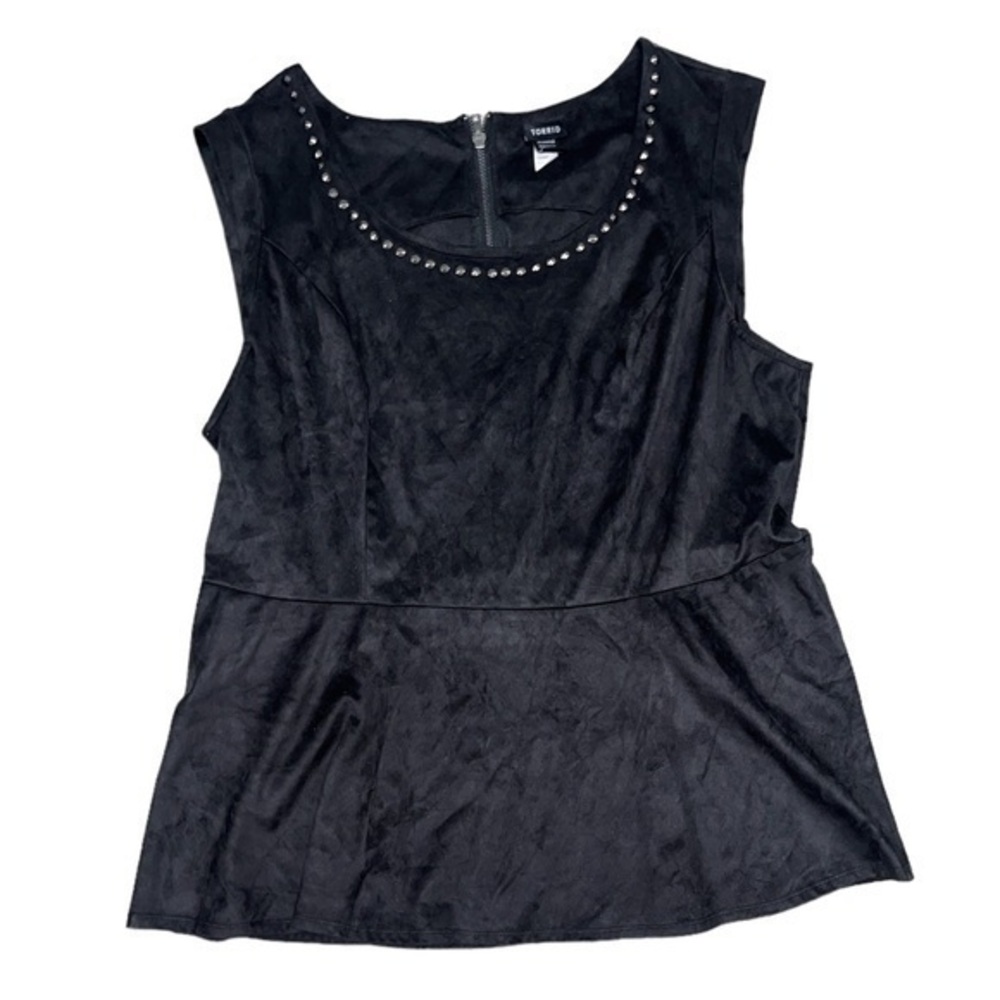Torrid studded faux suede peplum top 3